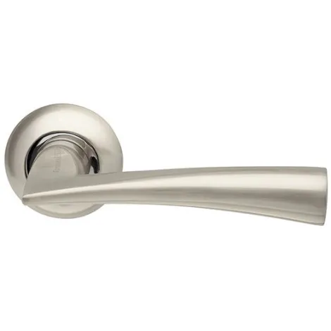 Дверная ручка на круглом основании Armadillo Columba LD80-1SN/CP-3 матовый никель/хром