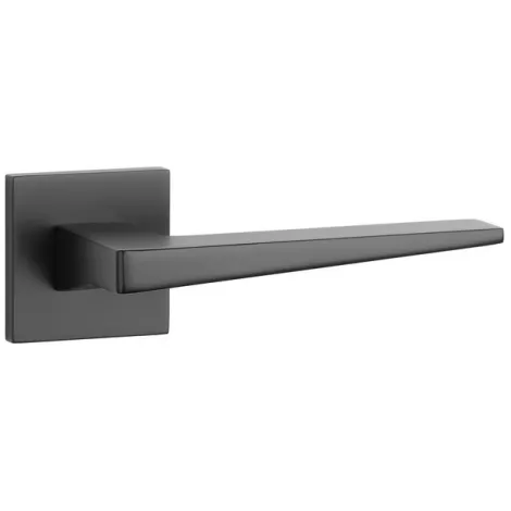 Дверная ручка на квадратном основании STILE EDA Q SLIMM 7mm BLACK черный