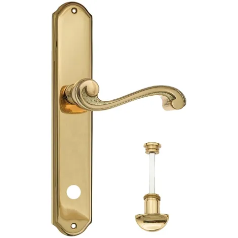 Дверная ручка Venezia \"VIVALDI\" WC-2 на планке PL02 полированная латунь