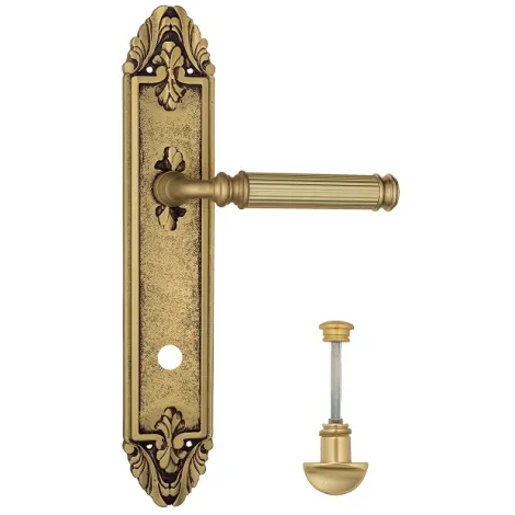 Дверная ручка Venezia \"MOSCA\" WC-2 на планке PL90 французское золото