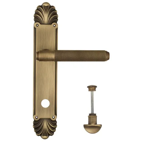 Дверная ручка Venezia \"EXA ZIG \" WC-2 на планке PL87 матовая бронза