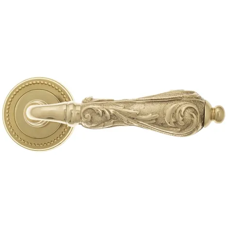 Дверная ручка на круглом основании Venezia \"MONTE CRISTO\" D3 полированная латунь