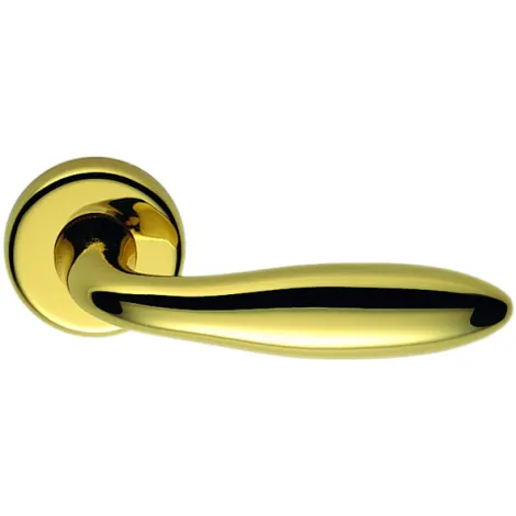 Дверная ручка на круглом основании Colombo Mach полированная латунь