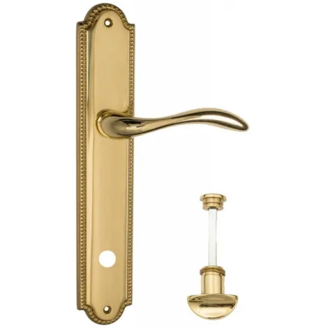Дверная ручка Venezia \"ALESSANDRA\" WC-2 на планке PL98 полированная латунь