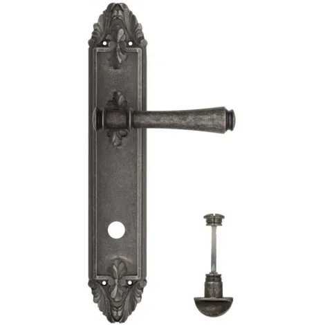 Дверная ручка Venezia \"CALLISTO\" WC-2 на планке PL90 античное серебро