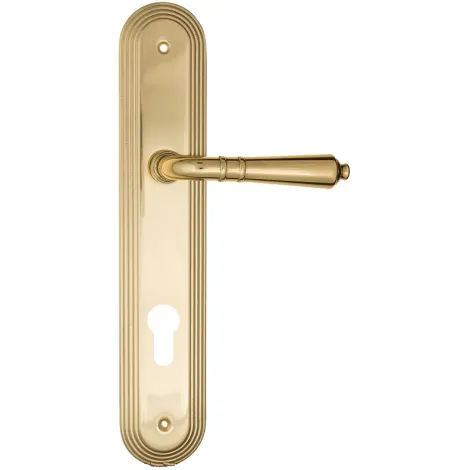 Дверная ручка на планке Fratelli Cattini \"TOSCANA\" CYL PL288-OLV полированная латунь