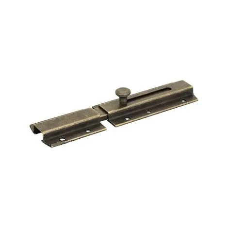 261OA20 Задвижка дверная усиленная, плоский ригель ALDEGHI 200мм античная бронза