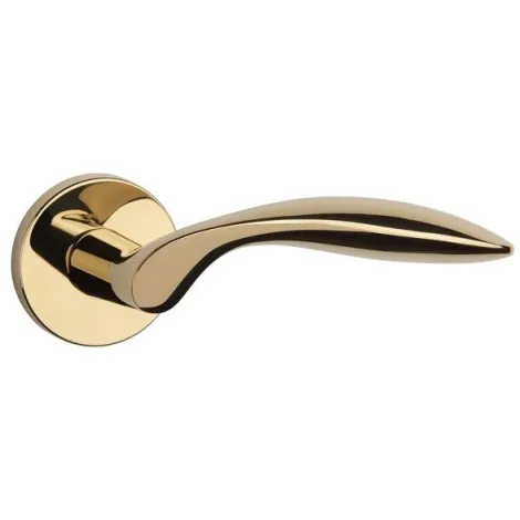 Дверная ручка на круглом основании APRILE GERBERA R GOLD PVD золото