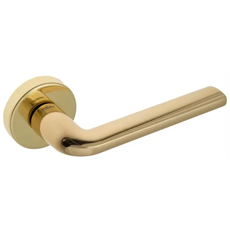 Дверная ручка на круглом основании Fratelli Cattini \"LINEA\" 7-OLV полированная латунь