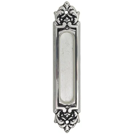 Ручка для раздвижной двери Venezia U122 DECOR натуральное серебро + черный (1шт.)