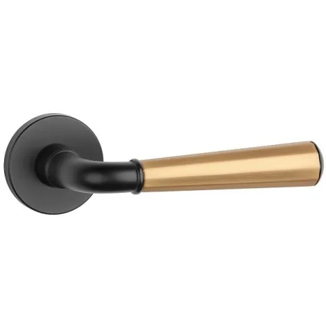 Дверная ручка на круглом основании APRILE MARIGOLD R 7S MULTICOLOR BK/KG SATIN черный/матовое золото