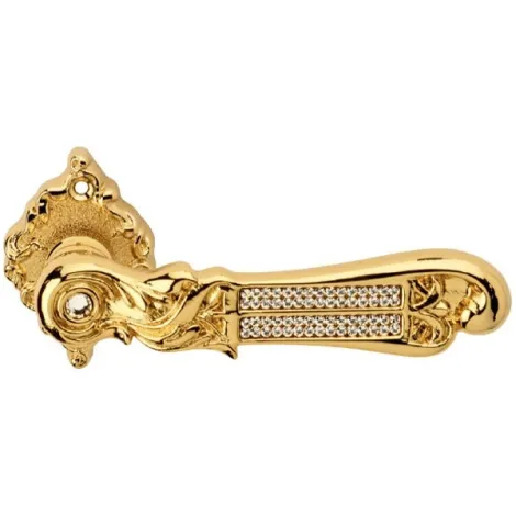 Дверная ручка на круглом основании Linea Cali TIFFANY mesh 1307/018 OZ золото глянцевое