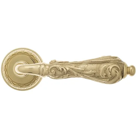 Дверная ручка на круглом основании Venezia \"MONTE CRISTO\" D2 полированная латунь