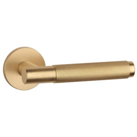 Дверная ручка на круглом основании APRILE MOLINIA R 7S GOLD SATIN матовое золото
