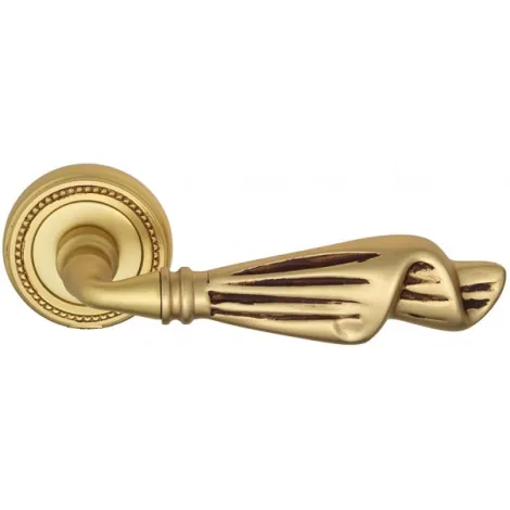 Дверная ручка на круглом основании Venezia \"OPERA\" D3 французское золото + коричневый