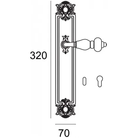 Дверная ручка Venezia \"FENICE\" WC-4 на планке PL92 французское золото + коричневый