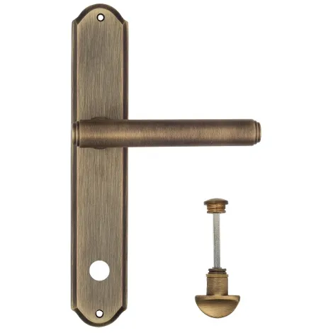 Дверная ручка Venezia \"EXA\" WC-2 на планке PL02 матовая бронза