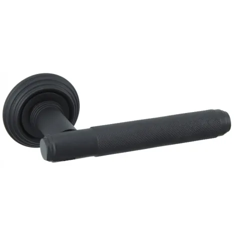 Дверная ручка на круглом основании Venezia \"EXA ZIG\" D8 черный