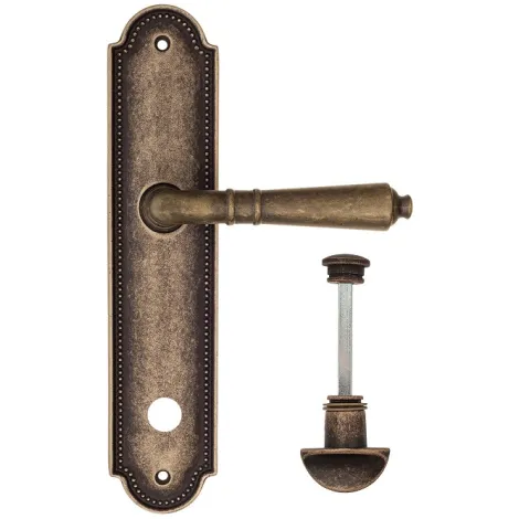 Дверная ручка на планке Fratelli Cattini \"TOSCANA\" WC-2 PL248-BA античная бронза