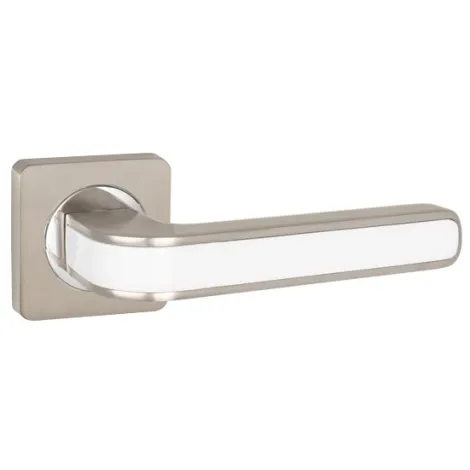 Дверная ручка на квадратном основании Punto K.ZQ51.FUTURA (FUTURA ZQ) SN/WH-19 матовый никель/белый