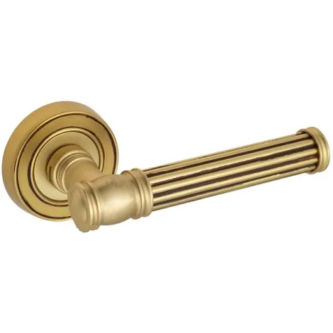 Дверная ручка на круглом основании Venezia \"IMPERO\" D6 французcкое золото + коричневый