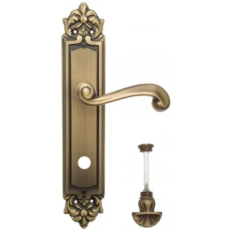 Дверная ручка Venezia \"CARNEVALE\" WC-4 на планке PL96 матовая бронза