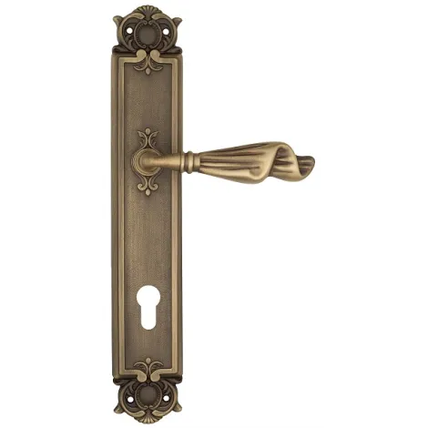 Дверная ручка Venezia \"OPERA\" CYL на планке PL97 матовая бронза