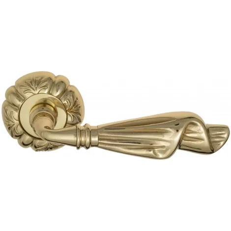 Дверная ручка на круглом основании Venezia \"OPERA\" D5 полированная латунь