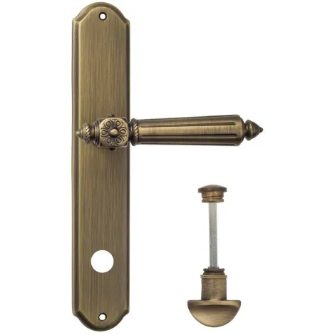 Дверная ручка Venezia \"CASTELLO\" WC-2 на планке PL02 матовая бронза