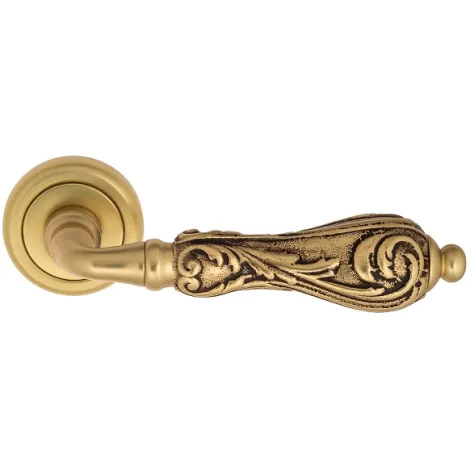 Дверная ручка на круглом основании Venezia \"MONTE CRISTO\" D1 французское золото + коричневый