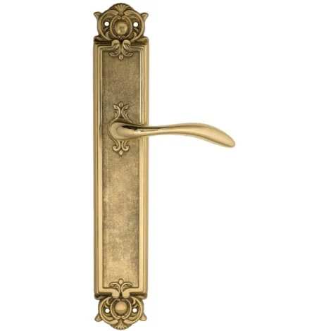 Дверная ручка Venezia \"ALESSANDRA\" на планке PL97 полированная латунь