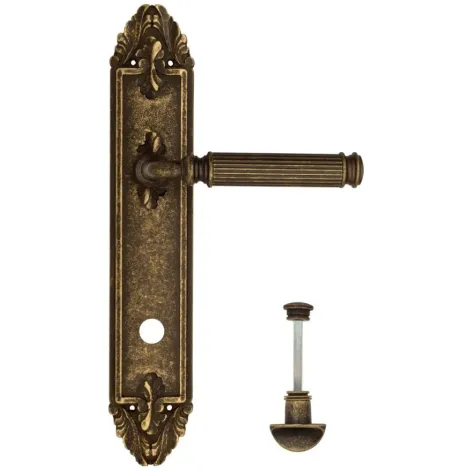 Дверная ручка Venezia \"MOSCA\" WC-2 на планке PL90 античная бронза
