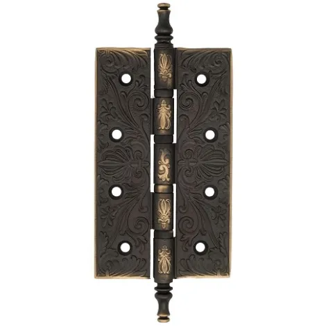 Дверная петля универсальная латунная с узором Venezia CRS012 152x89x4 темная бронза