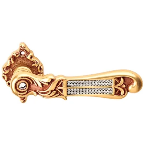 Дверная ручка на круглом основании Linea Cali TIFFANY mesh 1307/018 OF золото французское