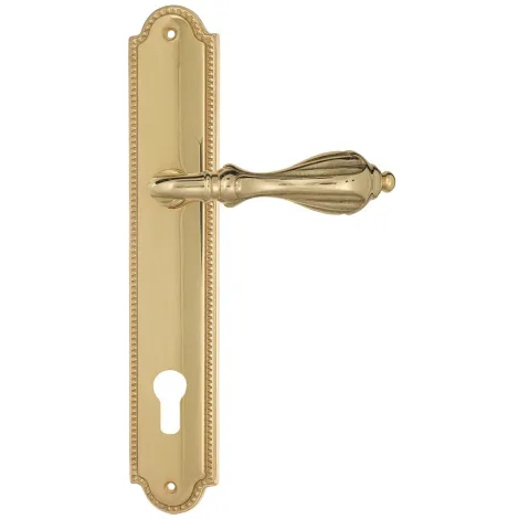 Дверная ручка Venezia \"ANAFESTO\" CYL на планке PL98 полированная латунь