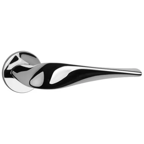 Дверная ручка на круглом основании APRILE PETUNIA R 5S LC полированный хром