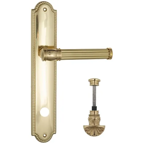 Дверная ручка Venezia \"IMPERO\" WC-4 на планке PL98 полированная латунь