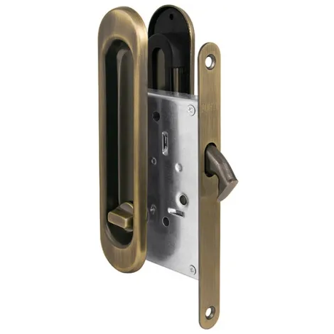 Защелка с ручками для раздвижных дверей Punto SH.SL152.KIT011-BK (Soft LINE SL-011) АВ бронза