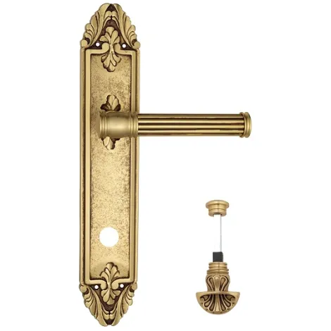 Дверная ручка Venezia \"IMPERO\" WC-4 на планке PL90 французcкое золото + коричневый