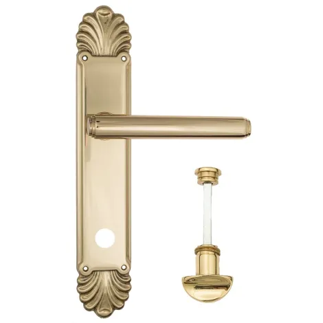 Дверная ручка Venezia \"EXA\" WC-2 на планке PL87 полированная латунь