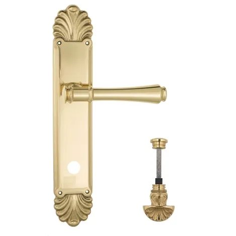 Дверная ручка Venezia \"CALLISTO\" WC-4 на планке PL87 полированная латунь