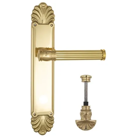 Дверная ручка Venezia \"IMPERO\" WC-4 на планке PL87 полированная латунь