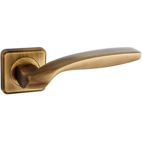 Дверная ручка на квадратном основании Pasini Quadrata 3541 античная бронза