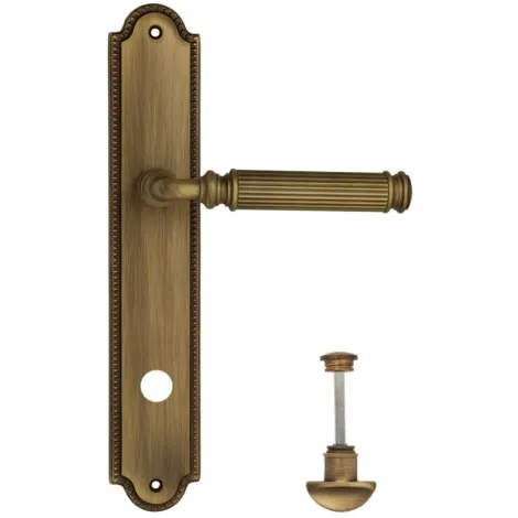 Дверная ручка Venezia \"MOSCA\" WC-2 на планке PL98 матовая бронза