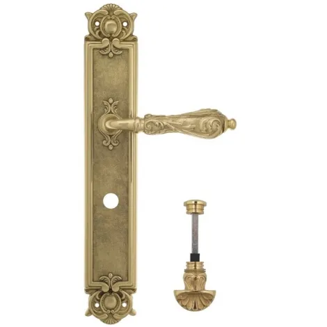 Дверная ручка Venezia \"MONTE CRISTO\" WC-4 на планке PL97 полированная латунь