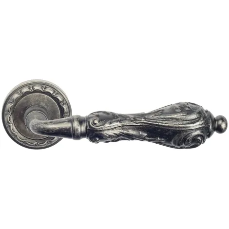 Дверная ручка на круглом основании Venezia \"MONTE CRISTO\" D2 античное серебро