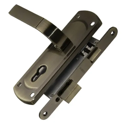 Замок врезной Punto цилиндровый с защёлкой в комплекте с ручкой LOCKSET25.ORION.5558-1 (KIT P25 5558 ORION) AB бронза