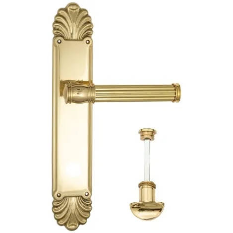 Дверная ручка Venezia \"IMPERO\" WC-2 на планке PL87 полированная латунь