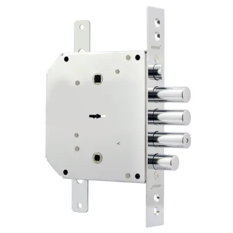 Замок врезной Border сувальдный с задвижкой и защёлкой ЗВ9-6 ПКТЗ с тягами (прав.), 5 кл. /77404/