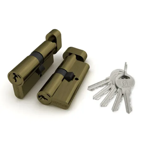 Цилиндровый механизм с вертушкой (100 ZM/70) 1000ZMKnob70(30+10+30) AB бронза 5Key с вертушкой